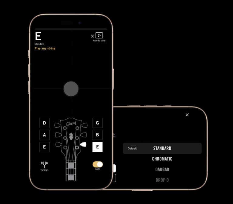 Gibson App built-in chromatic guitar tuner